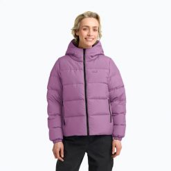 Płaszcz puchowy damski Jack Wolfskin Frozen Palace. Czerwone płaszcze damskie Jack Wolfskin, s, bez wzorów, z materiału, bez kołnierzyka, bez kaptura. Za 1,099.00 zł.