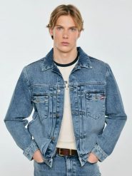 Kurtka męska jeansowa niebieska Justin 385. Niebieskie kurtki męskie BIG STAR, l, bez wzorów, z denimu, eleganckie, bez kaptura. Za 379.99 zł.