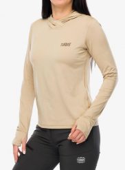 Bluza termoaktywna damska Turbat Hike Lite LS Hood Thermo T-Shirt. Brązowe bluzy damskie TURBAT, m, bez wzorów, z elastanu, bez ramiączek, bez kaptura. Za 164.99 zł.
