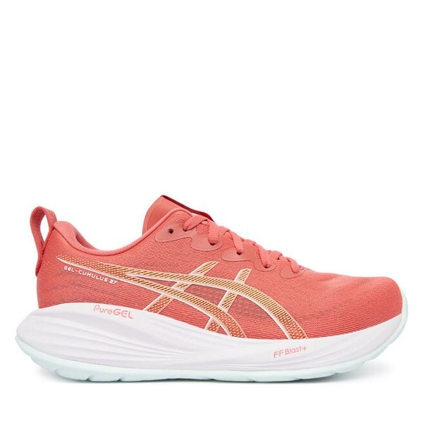 Buty do biegania Asics. Czerwone obuwie sportowe damskie Asics, bez wzorów, bez zapięcia, do biegania. Za 459.99 zł.
