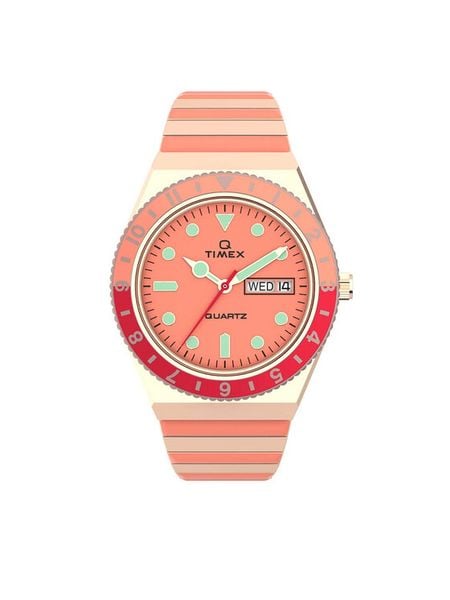 Timex Zegarek Q Timex Malibu TW2V38600 Różowy. Czerwone, cyfrowe zegarki damskie Timex. Za 559.99 zł.