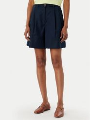 Tommy Hilfiger Szorty materiałowe WW0WW49040 Granatowy Wide Leg. Niebieskie szorty damskie Tommy Hilfiger, bez wzorów, z materiału. Za 417.99 zł.