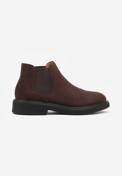 Brązowe Botki Typu Sztyblety Fezorra. Brązowe botki męskie Born2be, bez wzorów, z jeansu, eleganckie, bez obcasa, bez zapięcia. Za 119.99 zł.