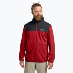 Kurtka softshell męska Jack Wolfskin Feldberg Hoody. Czerwone kurtki męskie Jack Wolfskin, m, bez wzorów, z softshellu, bez kaptura, trekkingowe. Za 409.99 zł.