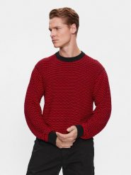 Hugo Sweter Sonderson 50500007 Czerwony Regular Fit. Czerwone swetry męskie Hugo, l, bez wzorów, z bawełny, bez kołnierzyka, bez ramiączek. Za 449.99 zł.
