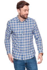 KOSZULA WRANGLER L/S 1PKT SHIRT KOSZULA WRANGLER BLUE W5760ML05. Niebieskie koszule męskie Wrangler, l, bez wzorów, z bawełny, bez kołnierzyka, bez ramiączek. W wyprzedaży za 79.99 zł.
