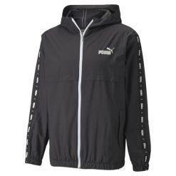 Kurtka męska Puma ESS+TAPE Windbreaker. Czarne kurtki męskie Puma, m, bez wzorów, z syntetyku, bez kaptura. Za 186.99 zł.