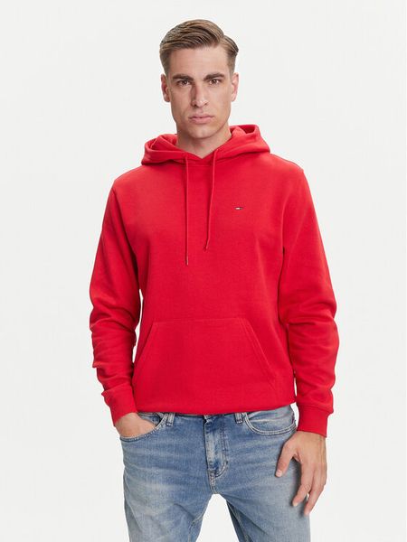 Tommy Jeans Bluza DM0DM20742 Czerwony Regular Fit. Czerwone bluzy męskie Tommy Jeans, m, bez wzorów, z bawełny, bez ramiączek, bez kaptura. Za 266.99 zł.