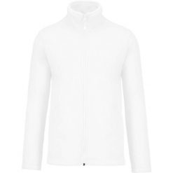 Polarowa kurtka z zamkiem Kariban Falco. Białe kurtki męskie KARIBAN, m, bez wzorów, z polaru, bez kaptura. Za 145.00 zł.