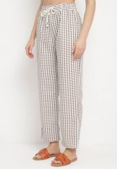 Beżowo-Brązowe Spodnie w Geometryczny Print z Wysokim Stanem Lolla. Niebieskie spodnie materiałowe damskie Born2be, bez wzorów, z jeansu, eleganckie, z podwyższonym stanem. Za 29.99 zł.