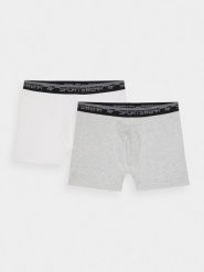 4F Bielizna bokserki (2-pack) męskie - białe 3XL. Biała bokserki męskie 4F, bez wzorów, z bawełny. W wyprzedaży za 49.99 zł.