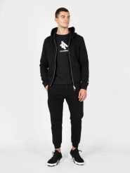 Les Hommes Bluza "Full Zip" | LBH3004700U | Mężczyzna | Czarny. Czarne bluzy męskie Les Hommes, m, bez wzorów, z bawełny, z kapturem. W wyprzedaży za 769.00 zł.