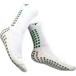 Skarpetki antypoślizgowe TRUsox Mid-Calf Cushion3.0. Białe skarpetki damskie Macron, w ażurowe wzory, z materiału. Za 195.00 zł.