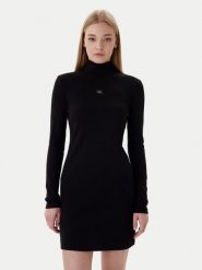 Calvin Klein Jeans Sukienka codzienna LV047E204G Czarny Slim Fit. Czarne sukienki damskie Calvin Klein Jeans, na co dzień, xs, bez wzorów, z bawełny, bez kołnierzyka, bez ramiączek, proste. Za 399.99 zł.