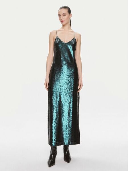 Samsøe Samsøe Sukienka koktajlowa Sally F23400083 Zielony Regular Fit. Zielone sukienki damskie Samsøe & Samsøe, s, bez wzorów, z syntetyku, wizytowe, bez kołnierzyka, bez ramiączek. Za 539.99 zł.