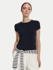 Guess T-Shirt V6YI24 K4787 Granatowy Slim Fit. Niebieskie t-shirty damskie Guess, l, z aplikacjami, z lyocellu, bez kołnierzyka, bez ramiączek. Za 174.99 zł.