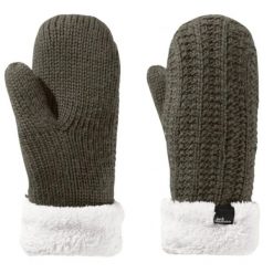 Rękawiczki turystyczne zimowe damskie Jack Wolfskin Highloft Knit Mitten. Zielone rękawiczki damskie Jack Wolfskin, bez wzorów, z poliesteru. Za 108.64 zł.