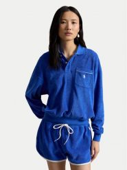 Polo Ralph Lauren Bluza 211A12737001 Niebieski Relaxed Fit. Niebieskie bluzy damskie Polo Ralph Lauren, xl, bez wzorów, z bawełny, bez ramiączek, bez kaptura. Za 859.99 zł.