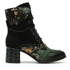 Botki Maciejka. Czarne botki damskie Maciejka, bez wzorów, bez obcasa, na słupku, bez zapięcia. Za 479.99 zł.
