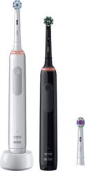 Szczoteczka Oral-B Szczoteczka rotacyjna Pro 3 3900 Duo 2 szt. White/Black + dodatkowa końcówka. Białe szczoteczki elektryczne Oral-B. Za 295.00 zł.