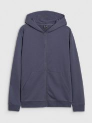 4F Bluza dresowa rozpinana z kapturem męska - szara M. Szare bluzy sportowe męskie 4F, m, bez wzorów, z bawełny, z kapturem. W wyprzedaży za 89.99 zł.