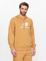 New Balance Bluza MT31537 Pomarańczowy Relaxed Fit. Brązowe bluzy męskie New Balance, l, bez wzorów, z bawełny, bez ramiączek, bez kaptura. Za 299.99 zł.