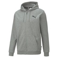 Bluza dresowa męska Puma ESS SMALL LOGO. Szare bluzy męskie Puma, m, bez wzorów, z dresówki, bez ramiączek, bez kaptura. Za 200.99 zł.