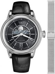 Zegarek damski Aviator V.1.33.0.252.4-SET srebrny. Szare zegarki damskie AVIATOR, srebrne. Za 2,919.90 zł.