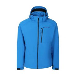 Kurtka męska trekkingowa softshell Alpine Pro Hoor. Niebieskie kurtki męskie Alpine Pro, m, bez wzorów, z materiału, bez kaptura, rowerowe. Za 519.00 zł.