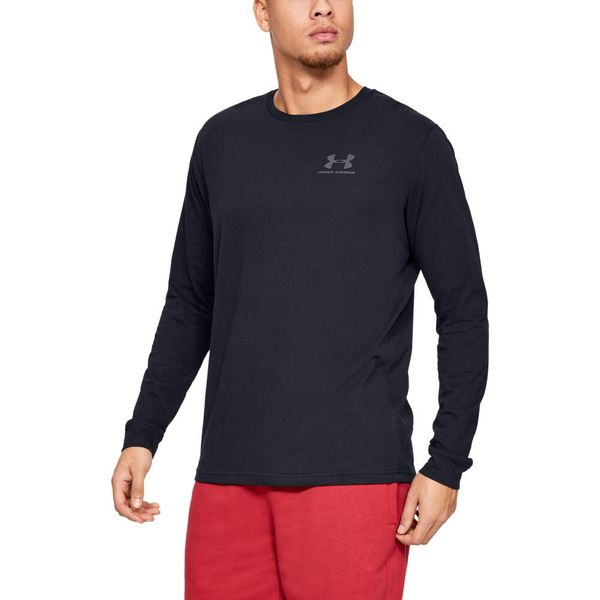 Koszulka z długim rękawem Under Armour Sportstyle Left Chest. Czarne bluzy męskie Under Armour, m, bez wzorów, sportowe, bez ramiączek, bez kaptura. Za 169.99 zł.