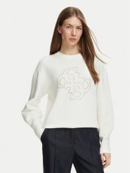 Guess Sweter W6BR52 Z1453 Kremowy Regular Fit. Białe swetry nierozpinane damskie Guess, xl, z aplikacjami, bez kołnierzyka, bez ramiączek. Za 434.99 zł.