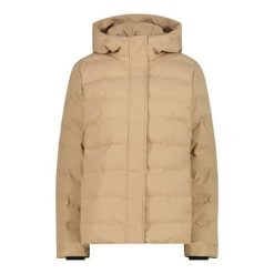 Kurtka ocieplana damska CMP 35K3666 Fix Hood. Brązowe kurtki sportowe damskie CMP, bez wzorów, bez ramiączek, bez kaptura, trekkingowe. Za 479.99 zł.