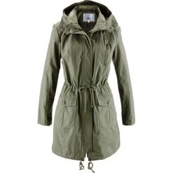 Parka przejściowa bonprix oliwkowy. Zielone kurtki damskie bonprix, bez wzorów, bez kaptura. Za 189.99 zł.