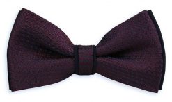 Fioletowa Elegancka Mucha z Granatowym Podbiciem -EM Men's Accessories- Męska, w Drobny Wzór. Niebieskie krawaty i muchy Em men's accessories, bez wzorów, eleganckie. Za 49.99 zł.