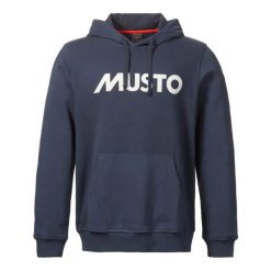 Bluza z kapturem Musto Logo. Niebieskie bluzy męskie Musto, bez wzorów, sportowe, bez ramiączek, z kapturem. Za 384.50 zł.
