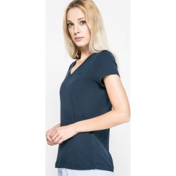 Lauren Ralph Lauren - Top piżamowy. Niebieskie piżamy damskie Lauren Ralph Lauren, bez wzorów, z bawełny, bez ramiączek. W wyprzedaży za 89.90 zł.