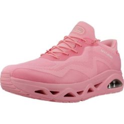 Buty SKECHERS SLIP - INS UNO GLIDE STEP AIR GLIDERS Rose. Czerwone obuwie sportowe damskie Skechers, bez wzorów, z tkaniny, bez zapięcia. Za 389.99 zł.