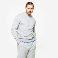Bluza męska Domyos Gym & Pilates. Szare bluzy męskie DOMYOS, na lato, m, bez wzorów, z bawełny, sportowe, bez ramiączek, bez kaptura. Za 69.99 zł.