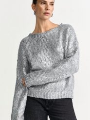 Rich & Royal Sweter z dzianiny z zawartością alpaki Kobiety Sztuczne włókno srebrny, XS. Szare swetry nierozpinane damskie Rich & Royal, xs, bez wzorów, z dzianiny, bez kołnierzyka, bez ramiączek. Za 599.95 zł.