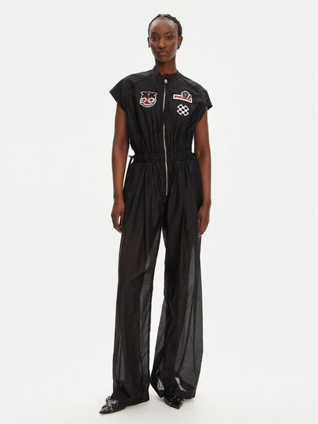 PINKO Kombinezon Miguel 105239 A2M7 Czarny Regular Fit. Czarne sukienki damskie Pinko, m, bez wzorów, z bawełny, bez kołnierzyka, bez ramiączek. Za 1,399.00 zł.