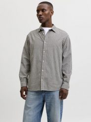 Jack & Jones koszula flanelowa Mężczyźni Comfort Fit Bawełna szary, M. Szare koszule męskie Jack & Jones, m, bez wzorów, z bawełny, klasyczne, bez kołnierzyka, bez ramiączek. Za 199.95 zł.