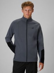 4F Bluza dresowa regular bez kaptura męska - szara L. Szare bluzy sportowe męskie 4F, l, bez wzorów, z bawełny, bez kaptura. Za 199.99 zł.