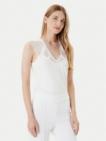 Morgan Bluzka 252-DEMYL Biały Regular Fit. Białe bluzki damskie Morgan, m, bez wzorów, z syntetyku, bez kołnierzyka, bez ramiączek. Za 119.99 zł.