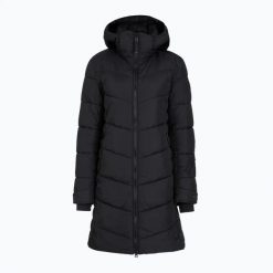 Płaszcz ocieplany damski BOGNER FIRE+ICE Aenny 3. Czarne płaszcze damskie bez wzorów, z materiału, bez kołnierzyka, bez kaptura. Za 2,349.00 zł.