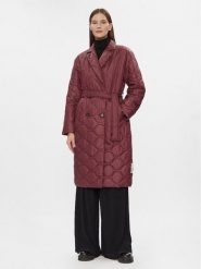 Marc O'Polo Płaszcz zimowy 308 1045 71101 Bordowy Regular Fit. Czerwone płaszcze damskie Marc O'Polo, na zimę, bez wzorów, z syntetyku, bez kołnierzyka, bez kaptura. Za 1,489.00 zł.