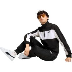 Dres Puma Poly Colorblock Suit, Mężczyźni. Czarne komplety dresowe męskie Puma, m, bez wzorów, z dresówki. Za 390.00 zł.