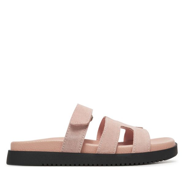 Klapki DeeZee. Czerwone klapki damskie DeeZee, bez wzorów, bez obcasa, bez zapięcia. Za 159.99 zł.