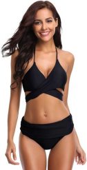 Pan i Pani Gadżet Strój kąpielowy dwuczęściowy damski "L" B07CWQGY9C Bandaż Czarny. Czarne bikini Pan i Pani Gadżet, l, bez wzorów. Za 62.40 zł.
