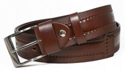 Pasek męski Rovicky [D] PRS-06-BGE brązowy. Brązowe paski męskie ROVICKY, ze skóry, klasyczne. Za 50.00 zł.