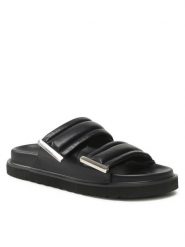 DeeZee Klapki 86009-4 Czarny. Czarne klapki damskie DeeZee, bez wzorów, ze skóry, bez obcasa, bez zapięcia. Za 139.99 zł.